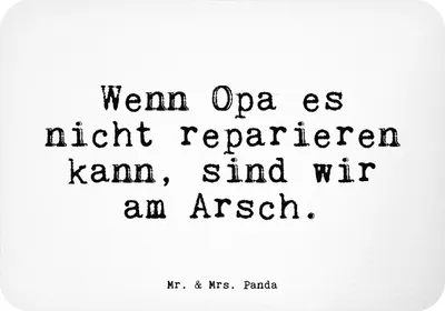 Produktbild von Mr. & Mrs. Panda magnet Wenn Opa es nicht... - Weiß - Geschenk, whiteboardmagnet, Sprüche, küchenmagnet, Papa, bester, tafelmagnet, haftmagnet, Opi, Kühlschrankmagnet