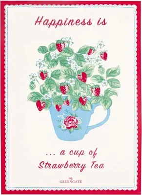 Produktbild von Greengate Berry Geschirrtuch mit Stickerei sand 70x50cm