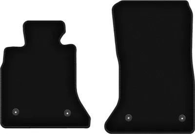 Produktbild von Wielganizator Velours-Autoteppiche vorne – passend für BMW 5 F10 (Limousine, Bj. 2010-2013) –  schwarz, passgenau, mit Befestigungen set 2 Stk.