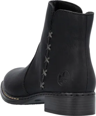 Produktbild von Rieker Damen Stiefelette bequeme Boots Ziernaht Reißverschluss 73475, Größe:42 EU, Farbe:Schwarz