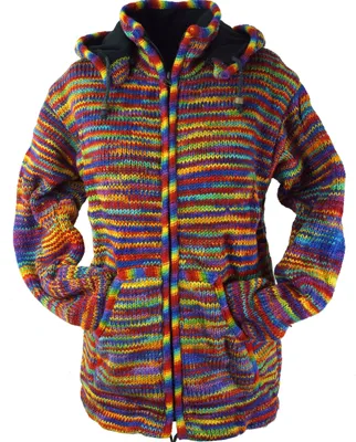 Produktbild von Strickjacke Wolljacke Nepaljacke - Modell 12, Damen, Mehrfarbig, Wolle, Größe: XL