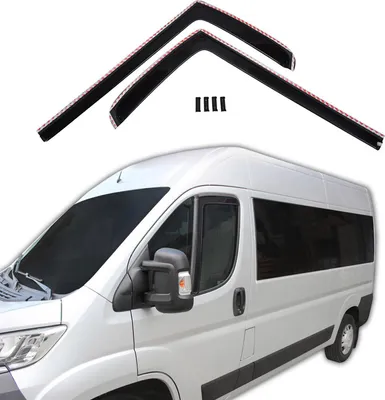 Produktbild von J&J AUTOMOTIVE GP Windabweiser Set, Passend Für Ducato ab 2006, Schwarz Getönt, Aerodynamisch, Aus Acrylglas