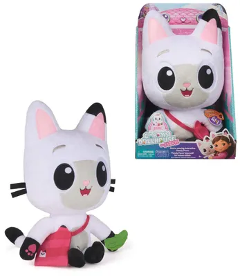 Produktbild von Gabby's Dollhouse DREAMWORKS : DER FILM - Interaktiver Plüsch Panda Pfötchen, 33cm mit Tasche & Zubehör, Spielzeug-Katze, 3 Jahr(e), Interaktiv, AAA, Akkus/Batterien enthalten