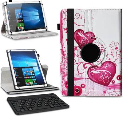 Produktbild von Tablet Tasche Tastatur Hülle für 10 10.1 Zoll Schutzhülle Case Bluetooth DrehbarFarben:Motiv 6