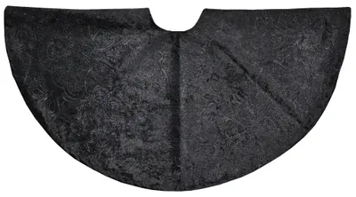 Produktbild von Kuschlige Christbaumdecke Rund Ø 120cm Weihnachtsbaumdecke Weihnachtsbaum Decke Tannenbaum Unterlage, Farbe:Schwarz / Ornamente