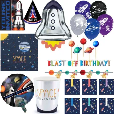 Produktbild von Weltraum Geburtstagsdeko Partyset Kindergeburtstag Party Deko