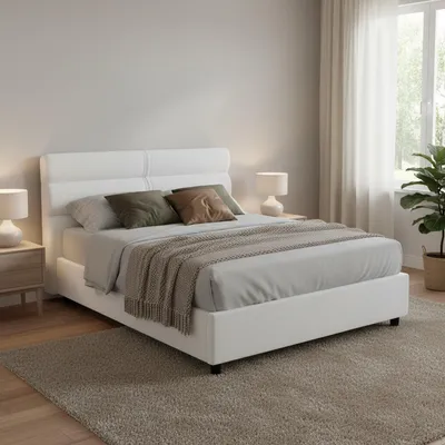 Image de Brienno - Lit Double, Blanc, Déhoussable  Italy