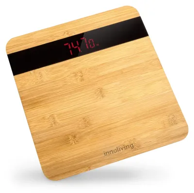 Obrázok produktu pre Innoliving Digitálna váha z bambusu INN-151, LCD displej, Step-On, max. 180 kg