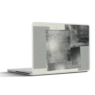 Produktbild von MuchoWow® Laptop Aufkleber Sticker Cover Abstrakt - Grau - Schwarz - Würfel 40x30 cm - Laptop Dekoration - Selbstklebend