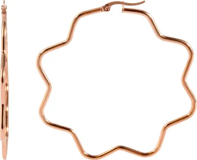 Produktbild von Akzent Edelstahl Creolen, Blume, 65 mm