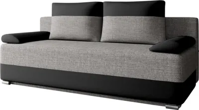 Produktbild von MOEBLO Schlafsofa ATLANTA – Polstersofa Schlafcouch Sofa Sofagarnitur Couch Schlafsofa für Wohnzimmer mit Bettfunktion, Schlaffunktion und Bettkasten (BxHxT): 200x90x96 cm - Atlanta Lawa 05 + Soft 11 Grau + Schwarz