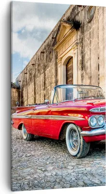 Produktbild von Bild auf Leinwand - Leinwandbild - Auto Klassiker Kuba Chevrolet - 45x80cm - Wand Bild - Wanddeko - Leinwanddruck - Bilder - Kunstdruck - Wanddekoration - Leinwand bilder - Wandkunst - PA45x80-0506