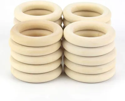 Holzringe 68 mm, 5 Stück, unbehandelt, natur
