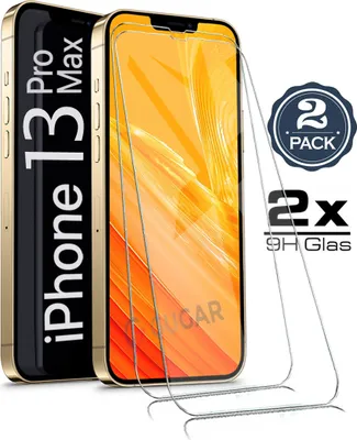 Produktbild von 2X iPhone 13 PRO MAX (6.7") Panzerglas Glasfolie Display Schutz Folie Glas 9H Hart Echt Glas Displayschutzfolie 2 Stück