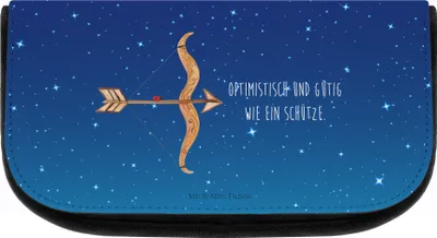 Produktbild von Mr. & Mrs. Panda kosmetiktäschchen Sternzeichen Schütze - Sternenhimmel Blau - Geschenk, Schützenfest, Make-up Organizer, Kulturbeutel, kulturtäschchen, Kosmetiktasche