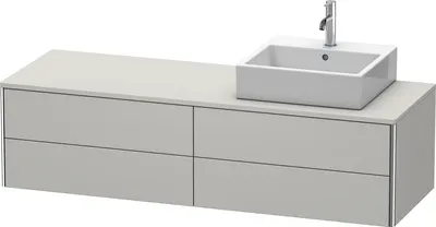 Produktbild von Waschtischunterbau XSQUARE 400x1600x548mm Be rechts betongrau matt betongrau matt