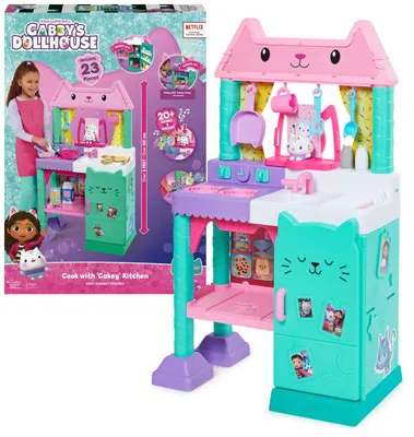 Produktbild von Gabby s Cakey s Lifesize Kitchen Rollenspiel Küche mit Geräuscheffekten Spielküchenzubehör und Spielzeuglebensmittel geeignet für Kinder ab 3 Jahren