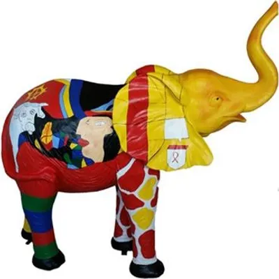 Zdjęcie produktu dla Design Statues Kolorowa Figura Malowana Statua Słonia Dekoracja Ogrodu 160x160cm Rzeźba