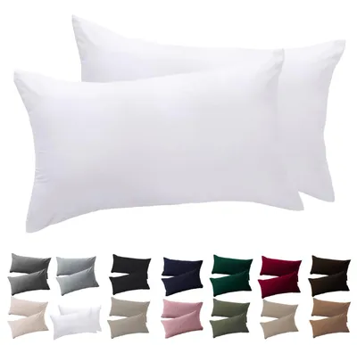 Productafbeelding van Kussensloop 40x70 cm, 2 stuks - Witte kussensloop voor kussens van 40 x 70 cm, 100% microvezel, duurzaam en hypoallergeen, met rits