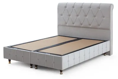Obrázek produktu pro Bílá postel Chesterfield Ložnice Jednobarevná manželská postel Rám postele