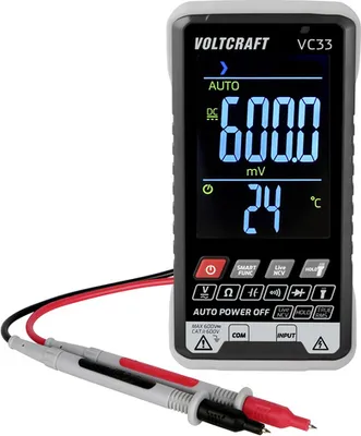 Image de VOLTCRAFT VC33 Multimètre manuel calibré (ISO) numérique Affichage (Counts) : 5999 (VC-13948585)