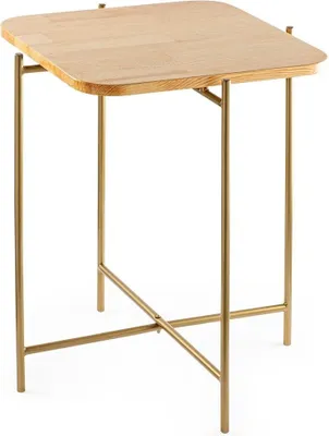 Zdjęcie produktu dla Kwadratowy stolik pomocniczy z metalowymi nogami, wys. 56 cm - JAMIE