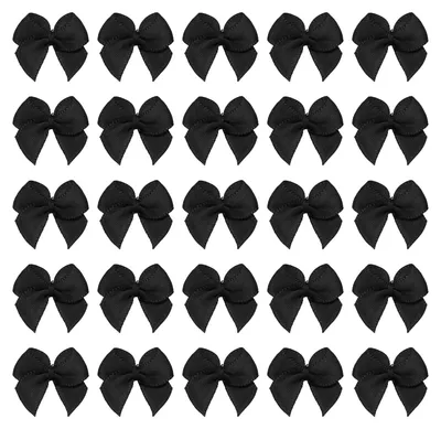 Mini-Satin-Schleifen 60 Stück, 2,2×2 cm, selbstklebend, Schwarz