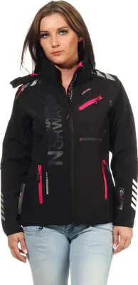 Produktbild von Geographical Norway Damen Softshell Jacke Model: G-ROSE, Farbe: Schwarz/F.Pink, Größe: L
