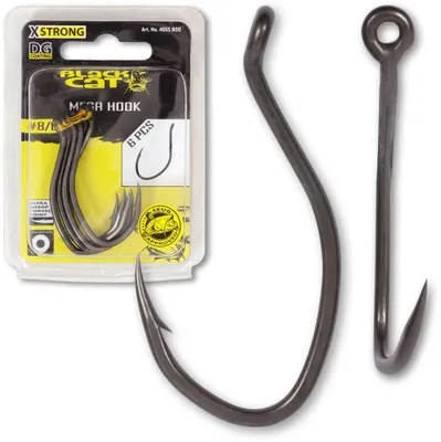 Produktbild von Black Cat Mega Haken DG - 6 Wallerhaken, Größe:6/0