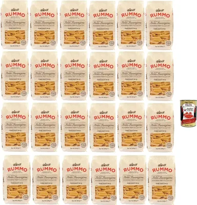 Produktbild von Rummo Penne Rigate No.66 Pasta 24x500g | Hartweizengrieß, al bronzo – langsam getrocknet, extra bissfest – Premium Vorratspack 12kg Familie & Gastro + Italian Gourmet polpa