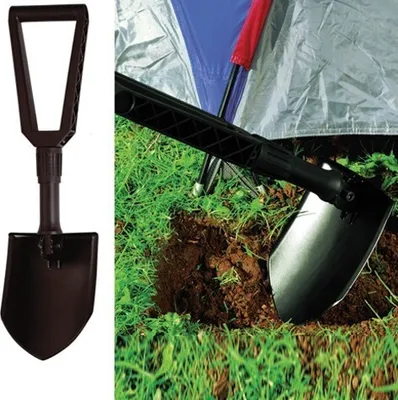 Produktbild von Fiskars Klappspaten, multifunktional als Schaufel, Spaten und Hacke, 24,5-59 cm verstellbar, mit Canvas Tasche