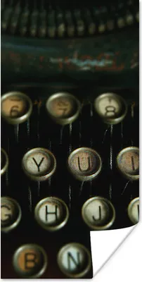 Produktbild von MuchoWow® Poster Schreibmaschine - Vintage - Tastatur 40x80 cm - Dekoration