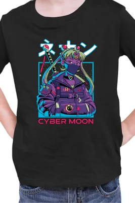 Produktbild von Kinder T-Shirt Japan Manga Anime Comics Animation Sailor Anime Manga Moon 10, 5-6 Jahr - 116 / Schwarz