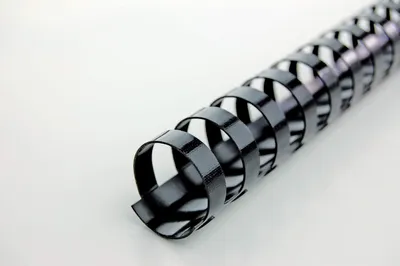 Immagine prodotto di GBC 4028178 Dorso di raccoglitore a spirale in plastica - A4, 14 mm/125 fogli, nero, 100 pezzi