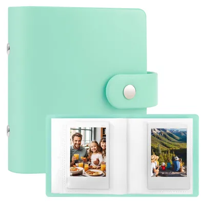 Produktbild von Mini-Fotoalbum für Instax Mini und Polaroid 2x3 Fotos, Grün, 1 Stück