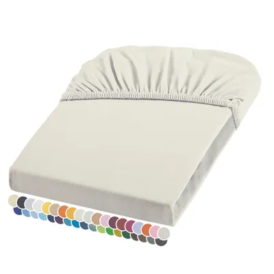 Produktbild von liebling Elasthan Spannbetttuch 180x200 bis 190-220 cm, mit Rundumgummizug, faltenfrei & atmungsaktiv, Matratzen bis 26 cm Höhe, hellbeige