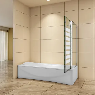Produktbild von AICA 120cmx140cm Rechtsmontage Badewannenaufsatz 6mm NANO ESG-glas mit 75cm Seitenwand 2-teilig Faltwand Badewannenfaltwand Duschabtrennung Duschwand Trennwand
