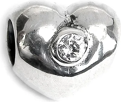 Produktbild von CarloBiagi Charm Bead Herz Zirkonia 925 Echt Silber Schmuck Element D2BBSCZ06C