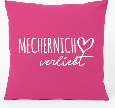 Produktbild von Huuraa Kissen Mechernich verliebt 40x40cm mit Füllung Fuchsia Baumwolle Dekokissen Geschenkidee