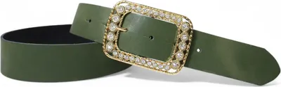 Produktbild von Ledergürtel Damen Echtleder 4 cm, goldene Strass-Schnalle, Gürtel FRONHOFER