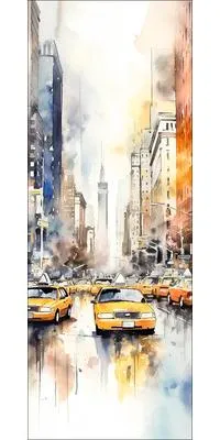 Produktbild von Leinwandbild Colored Street Canyon 27x77 cm