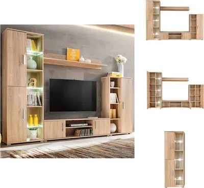 Image de vidaXL Meuble TV avec lampes LED Chêne Sonoma - Meuble TV