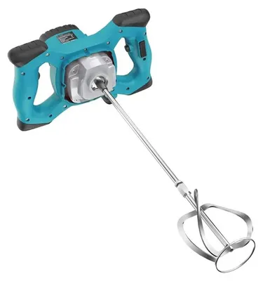 Image de Mélangeur électrique pour mortier - Mélangeur à béton manuel - 2100 W - 6 vitesses - Pour béton, mortier, boue et peinture - Bleu
