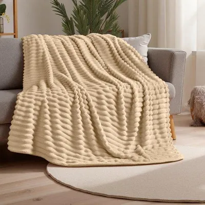 Immagine prodotto di Ibenzoa® Coperta in pile per letto, 152 x 203 cm – calda e extra morbida coperta in pile color marrone, un regalo ideale per donne, mamme e ragazze
