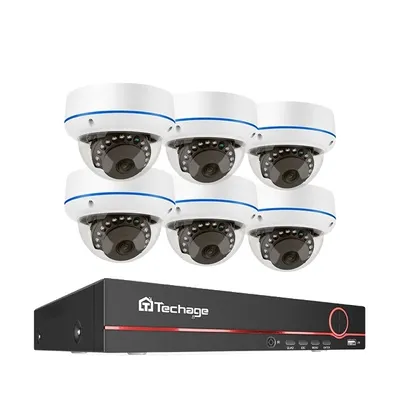 Immagine prodotto di Sistema di telecamere POE, rilevamento umano, registrazione audio, nessuna, 5MP 8CH NVR 6 telecamere