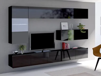 Produktbild von AX LIVING Möbel im Wohnzimmer Kossana 4 – 255 cm Breite, Schwarz