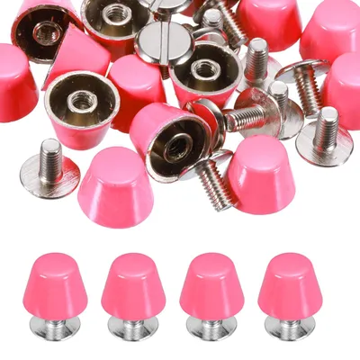 Productafbeelding van Schroefnieten - 10 mm schroefdraadstiften voor handtasvoeten - 15 sets - Roze
