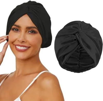 Produktbild von 1 Stück Seidenhaube zum Schlafen für gesundes und langes Haar, Schlafhaube aus Seide gegen Frizz und Haarbruch, für Damen mit Locken und alle Haartypen