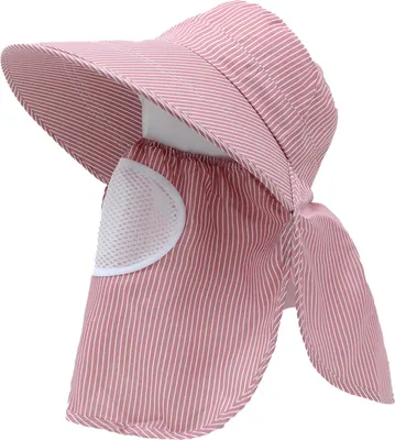 Produktbild von Fahrradmütze, Sonnenschutz, Gesichts- und Nackenschutz, breite Krempe, atmungsaktiv, rutschfest, UV-beständig, Gummiband, Gartenarbeit, Outdoor, Damen, Kappe, Kopfbedeckung, Rot