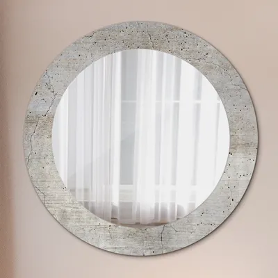 Produktbild von Ø60cm Spiegel - Glasrahmen mit Aufdruck - Wandspiegel Schlafzimmer - Blumen